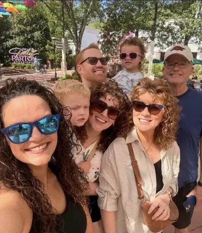Tamera with family at Dollywood, 2026.