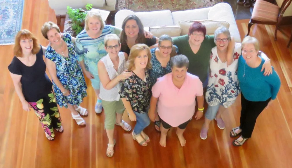 The Coeur d'Alene Ladies writing retreat group photo.