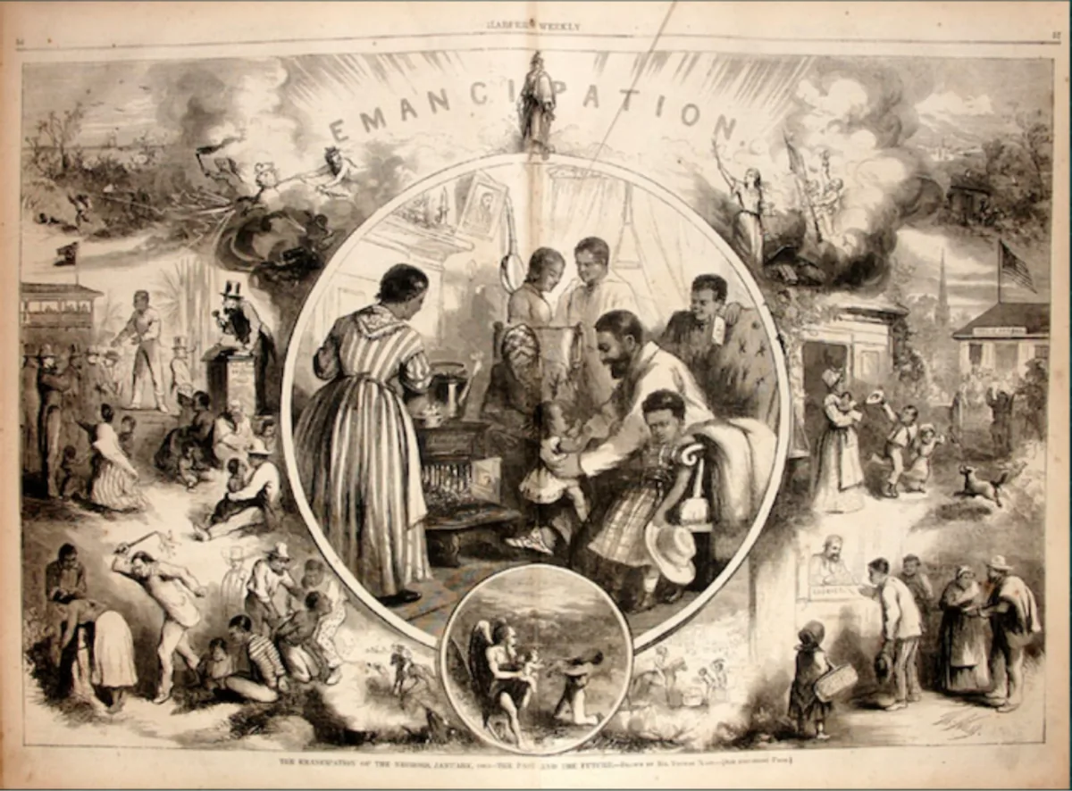 Thomas Nast's Emancipation poster, originally published in Harper's Weekly