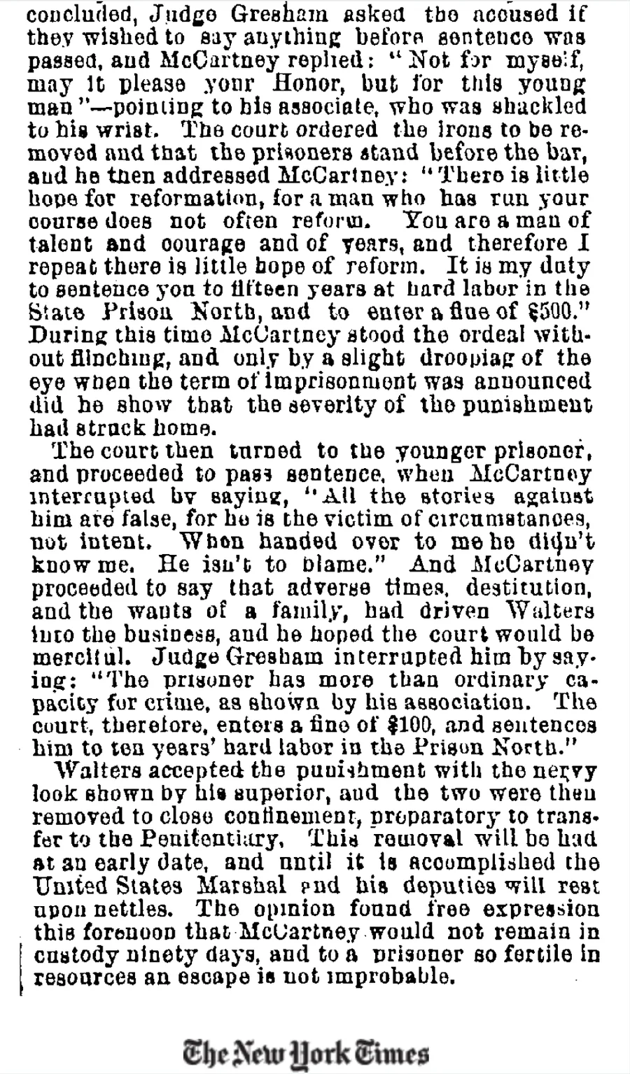 New York Times article on Peter McCartney's sentencing, part 2