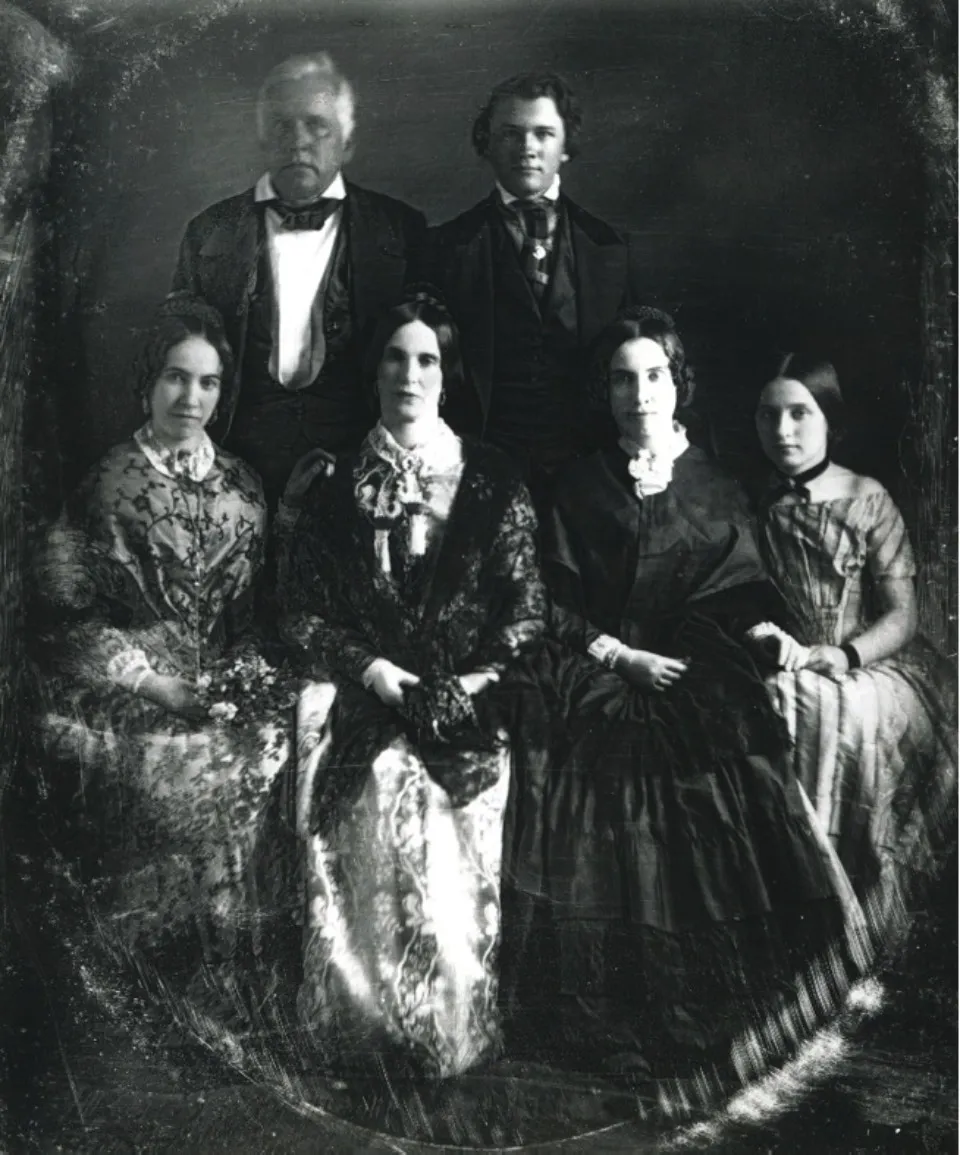 Historic family photograph showing Adelicia Acklen seated with members of her immediate family.
