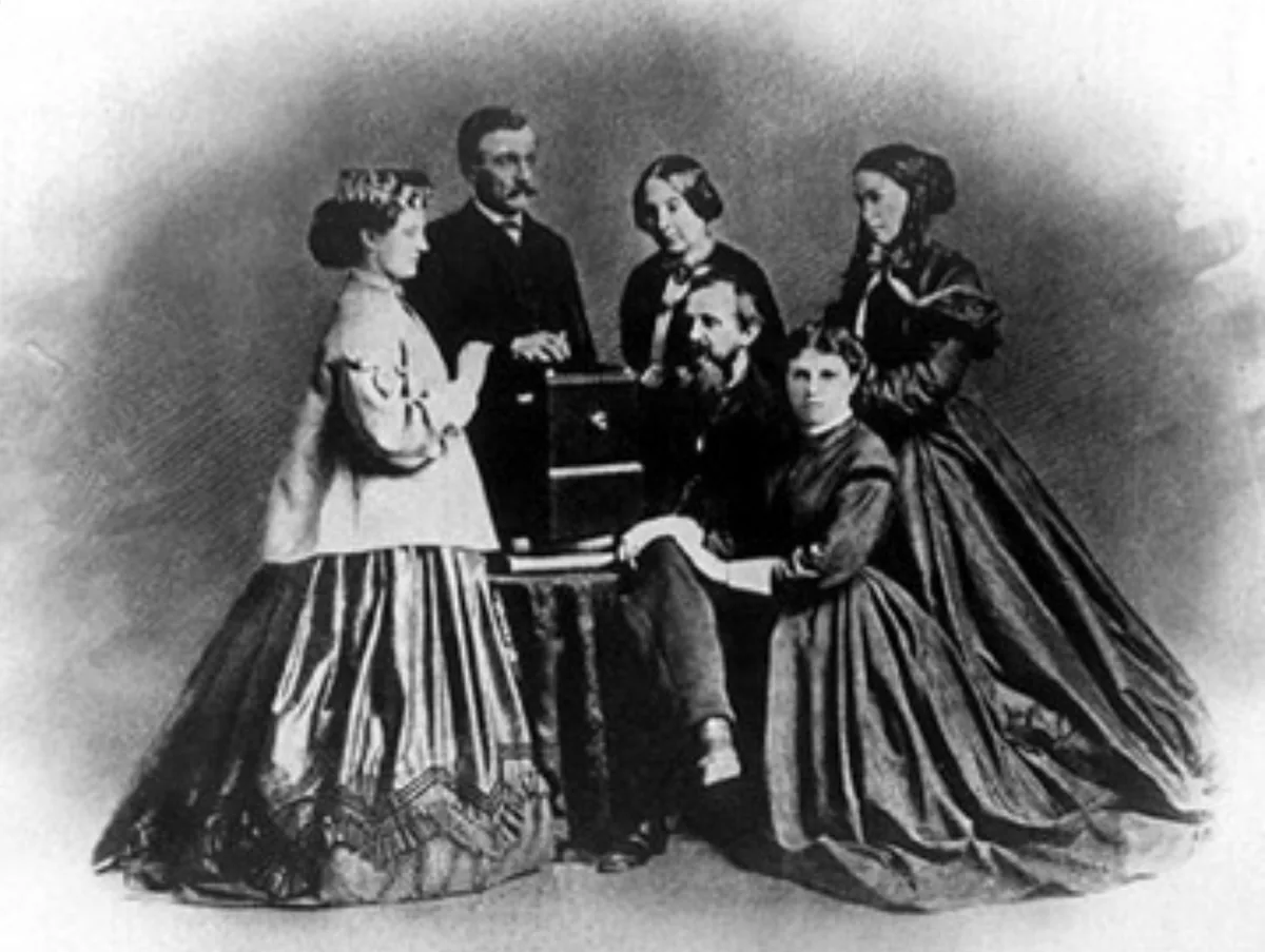 The Harding family portrait: General William Giles Harding, his wife Elizabeth McGavock Harding, son John Jr., daughters Selene and Mary, and cousin Lizzie.