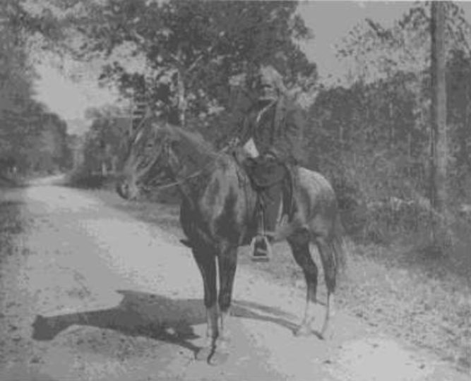 Robert 'Uncle Bob' Green on horseback at Belle Meade
