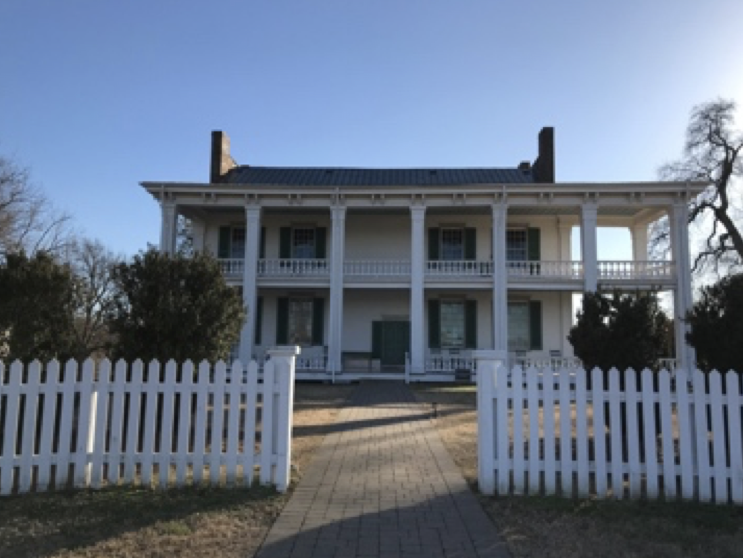 The two-story gallery porch at Carnton