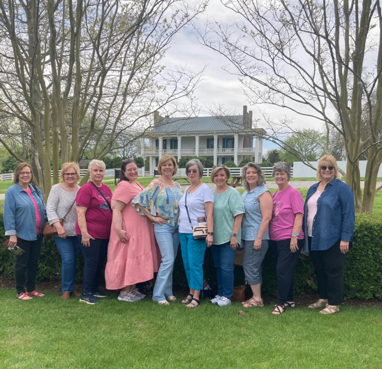 A book club group visiting Carnton.