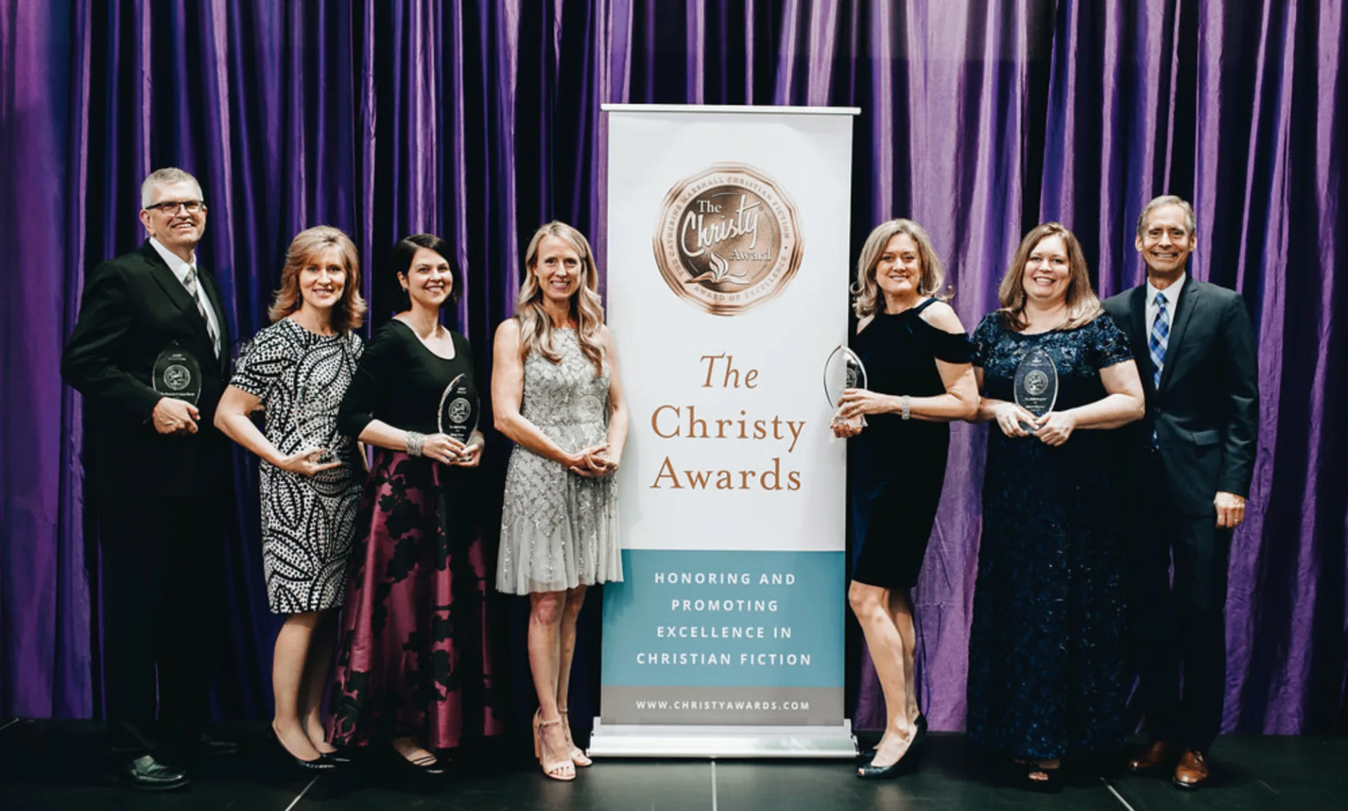 2017 Christy Award Winners on stage with the Christy Awards banner