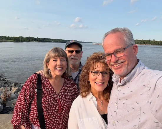 Tamera Alexander visiting Deb and Ken Raney by the water.