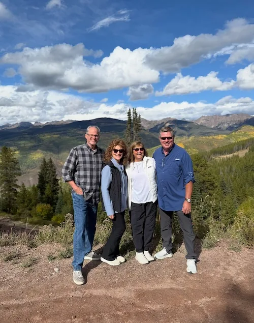 Tamera Alexander with Mark and Michelle Young in the Rocky Mountains.