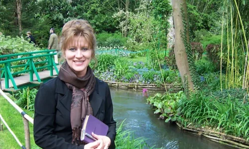 Tamera Alexander at Monet's gardens in Giverny, France.