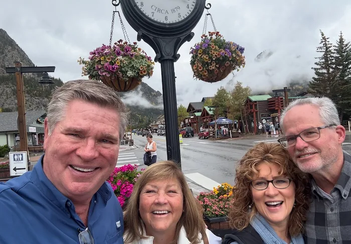 Tamera Alexander visiting with Mark and Michelle Young in Breckenridge.