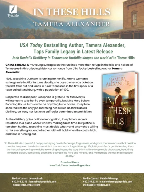 In These Hills press release page from Tyndale House Publishers